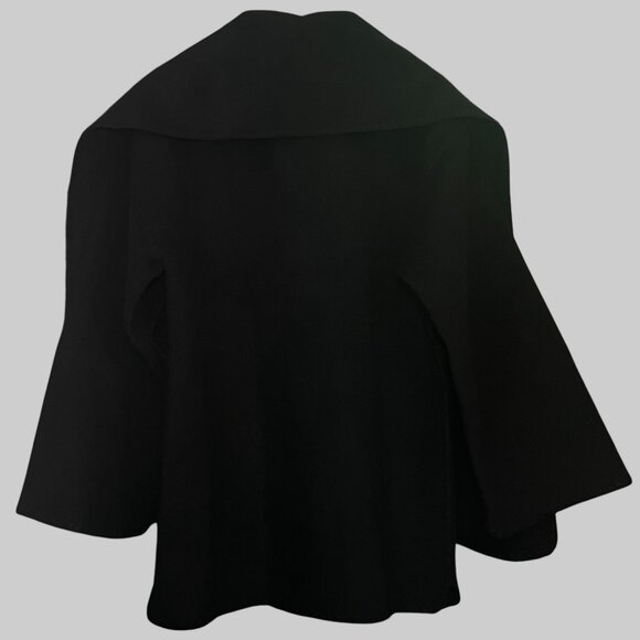 NEW Quince Double Faced Merino Wool Scarf Coat S Black - Picture 14 of 16